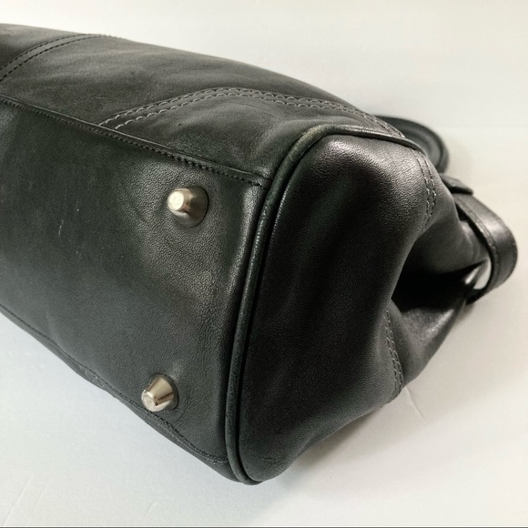 COACH Hamptons Satchel F08A71 Black Leather Bag - Picture 7 of 16